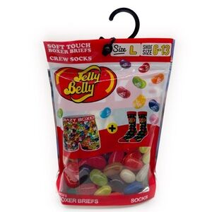 Jelly Belly Jelly Beans Crazy Boxer Briefs Socks Mens Size Large Underwear Gift